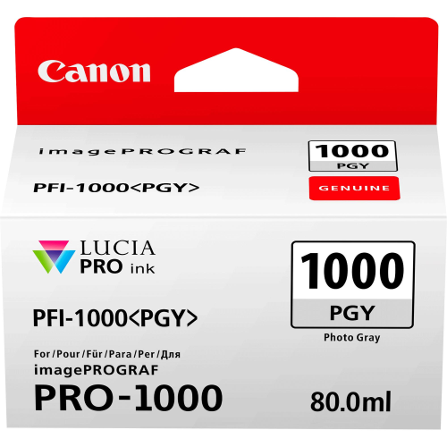 Canon PFI-1000 PGY - 80 ml - Grigio fotografico - originale - serbatoio inchiostro - per imagePROGRAF PRO-1000